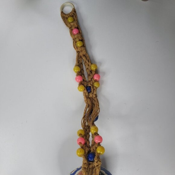 Macrame Twine Ceramic‎ Ornament Large Ball Beaded Christmas Spring Hanging Decor - Picture 6 of 12